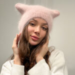 Шапка коточепчик из ангоры