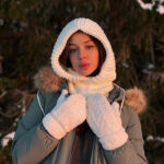 Капор-капюшон вязаный зимний