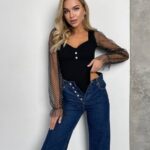 Боди рукав сетка