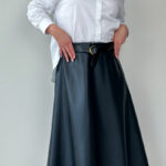 Юбка из эко кожи миди