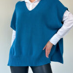 Трикотажный удлиненный жилет