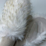 Варежки женские с эко-мехом енота