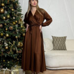 Атласное платье макси