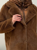 Шуба из эко-меха с капюшоном - Image 8