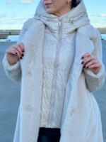 Шуба из эко-меха с капюшоном - Image 12