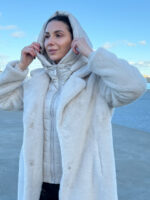 Шуба из эко-меха с капюшоном - Image 14