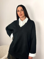 Джемпер-туника с имитацией рубашки - Image 2