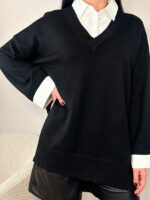 Джемпер-туника с имитацией рубашки - Image 3