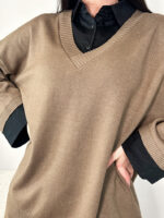 Джемпер-туника с имитацией рубашки - Image 9