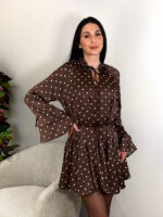 Платье атласное в горох