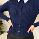 Кардиган с имитацией рубашки