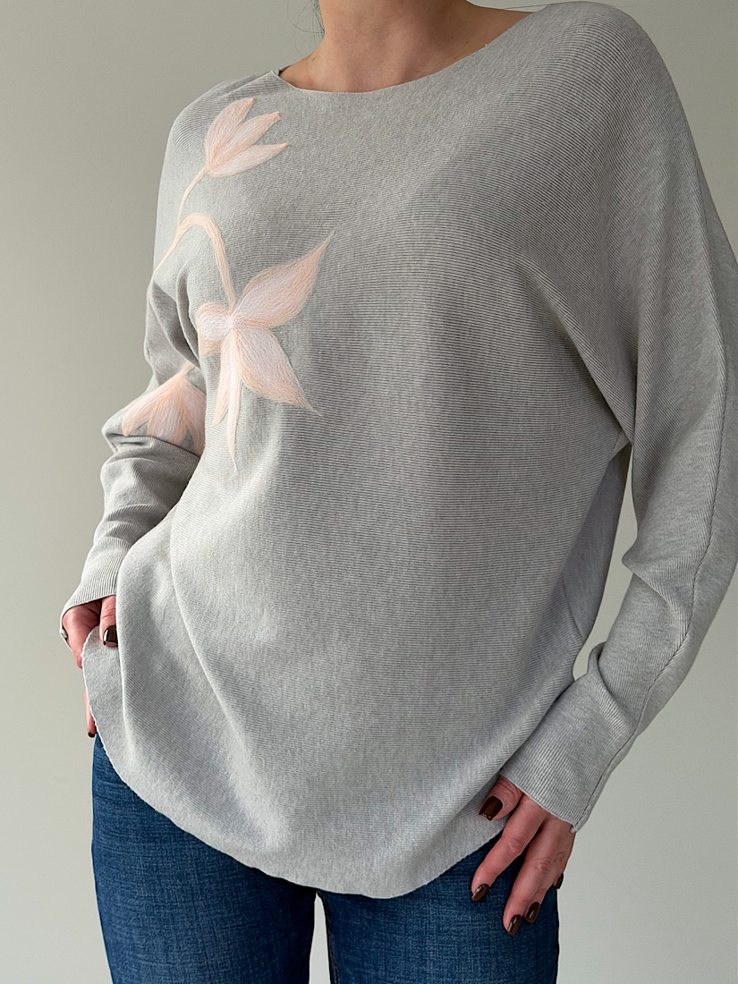 IMG_6327 Тонкий джемпер с круглым вырезом — изображение 1