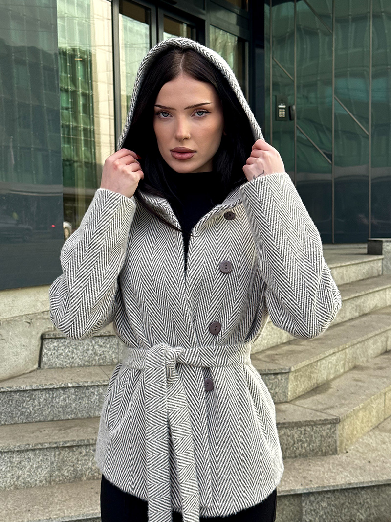 IMG_0145 Женское бежевое пальто с капюшёном