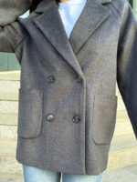 Женское демисезонное пальто серое