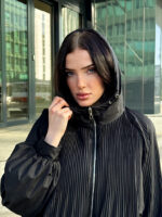 Куртка двухсторонняя демисезонная  женская чёрная