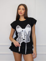 Футболка женская с кружевом