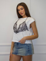 Футболка с кружевом