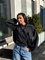 Must lühike naiste jope