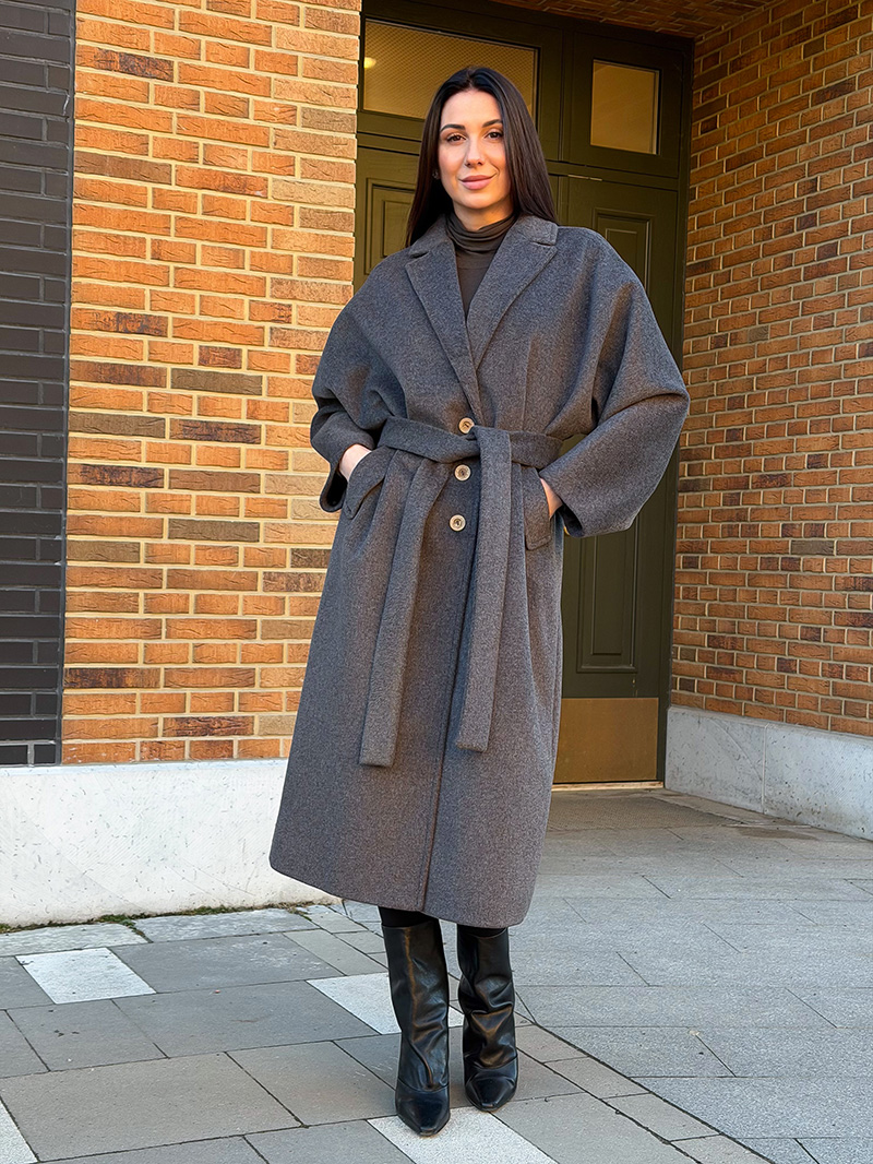 Пальто демисезонное шерстяное Пальто демисезонное серо
