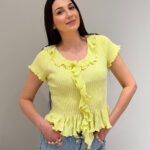 Топ из трикотажа жёлтый