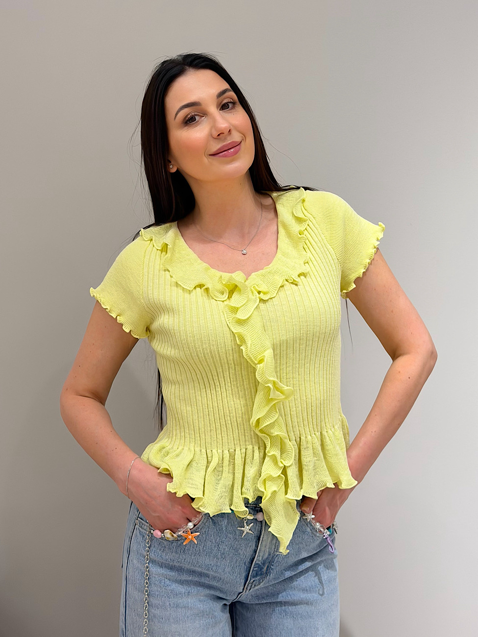 Топ из трикотажа Топ из трикотажа жёлтый