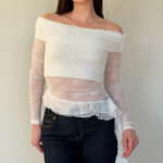 белая блуза-топ из гипюра