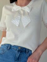 Trikookangast topp valge