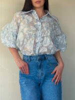 Naiste pluus õhupallvarrukatega