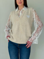 Джемпер с имитацией жилета