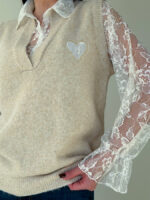 Джемпер с имитацией жилета женский