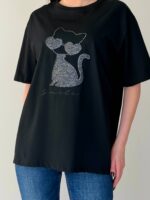 Футболка с принтом кошки