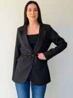 Женский удлиненный пиджак с поясом