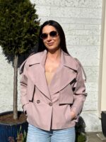 Vööga jope lühike