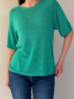 Õhukesest trikookangast T-särk mündiroheline