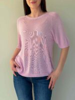 Õhukesest trikookangast T-särk lilla