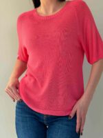 Õhukesest trikookangast T-särk korall