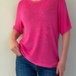 Trikookangast T-särk roosa