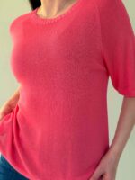 Õhukesest trikookangast T-särk korall