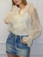 Женская блузка с драпировкой