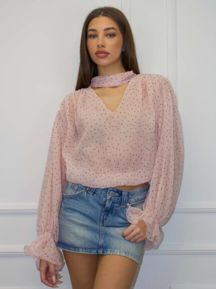 Täpiline šifoonpluus