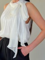 Боди с бантом и драпировкой