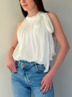 Белый боди с бантом