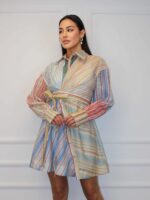 Платье в полоску цветное