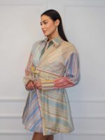 Платье в полоску мини