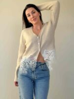 Nööpidega kardigan pitsiga