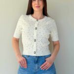 Lühikeste varrukatega džemper valge