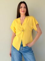 Asümmeetriline kollane pluus