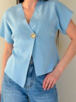 Asümmeetriline pluus helesinine