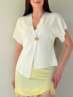 Asümmeetriline pluus valge