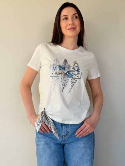 Naiste T-särk kaunistusega